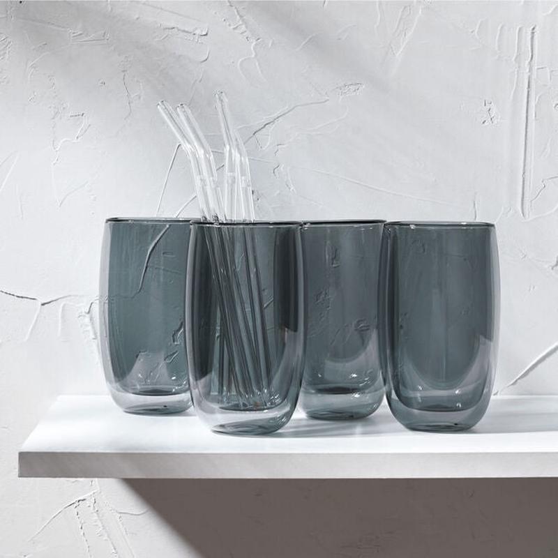 ZWILLING Sorrento Double Wall Latte Glass | Smoke Grey