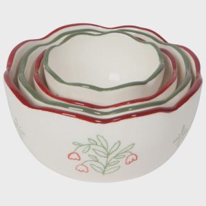Camellia Stoneware Nesting Bowls Set of 4 Assorted