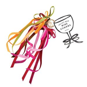 Moroccan  Velvet Bow Wine Charms | Set of 6