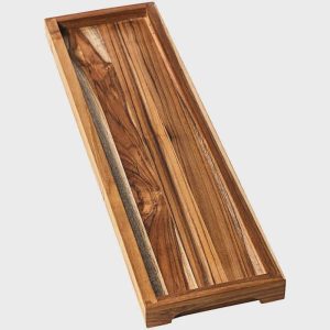 Nesting Teakwood Serving Tray with Hand Grips | 18" x 6" x 1"