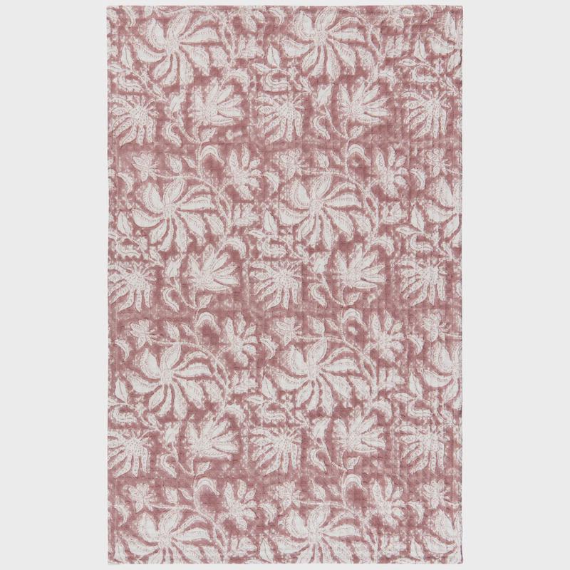 Paradise Block Print Waffle Dishtowel