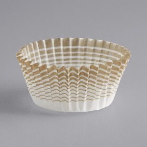 Gold Striped Mini Baking Cup 1" x 3/4" (Box of 200)