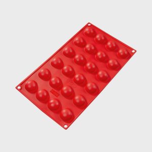 Red Silicone Mold, 24-Cavity Hemisphere