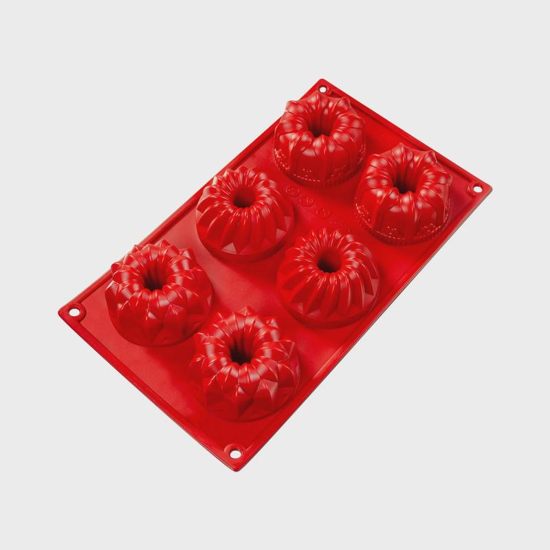 Red Silicone Mold, 6-Cavity Regal Variety