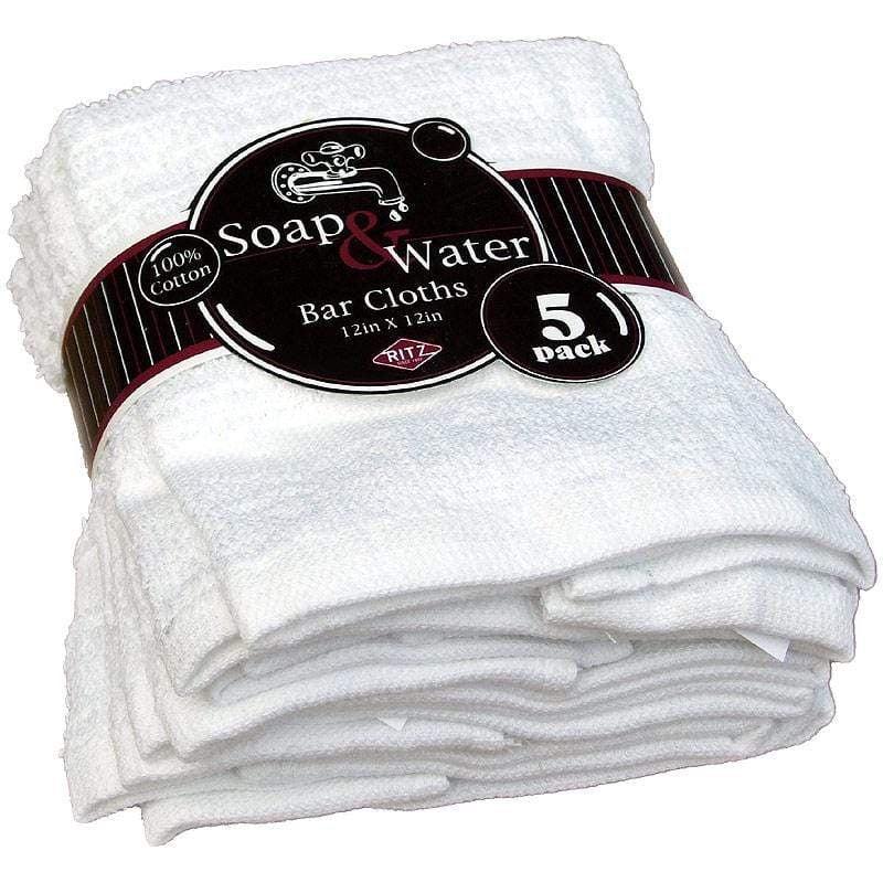 White Bar Mop Cloths, 5-Pack