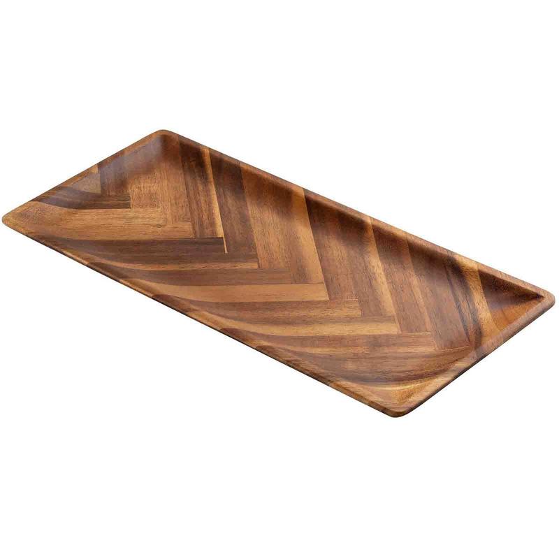 Acacia Collection Large Rectangular Tone on Tone Serving Plate