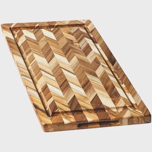 Edge Grain Herringbone Cutting Board | 18x14