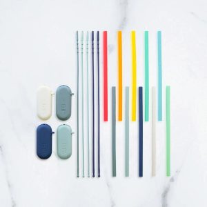 Silicone Straw 10-Pack, Rainbow Set