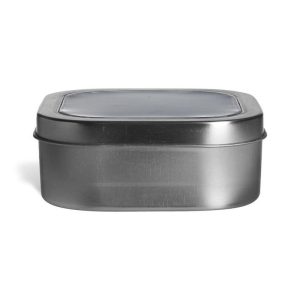 Square Clear Top Tin Containers