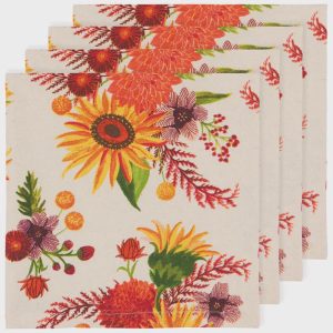 Sunflower Splendor Printed Napkins | Set of 4