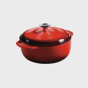 4.2 Lt Red Enameled Cast Iron Dutch Oven
