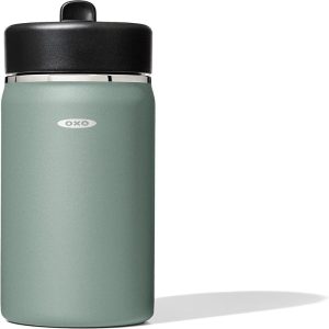 Wide Mouth Straw Lid Water Bottle, 16oz, Jade