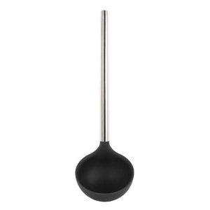 Silicone Ladle Stainless Handle Black