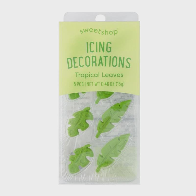 Tropical Leaves Icing Decorations, 8 Pack