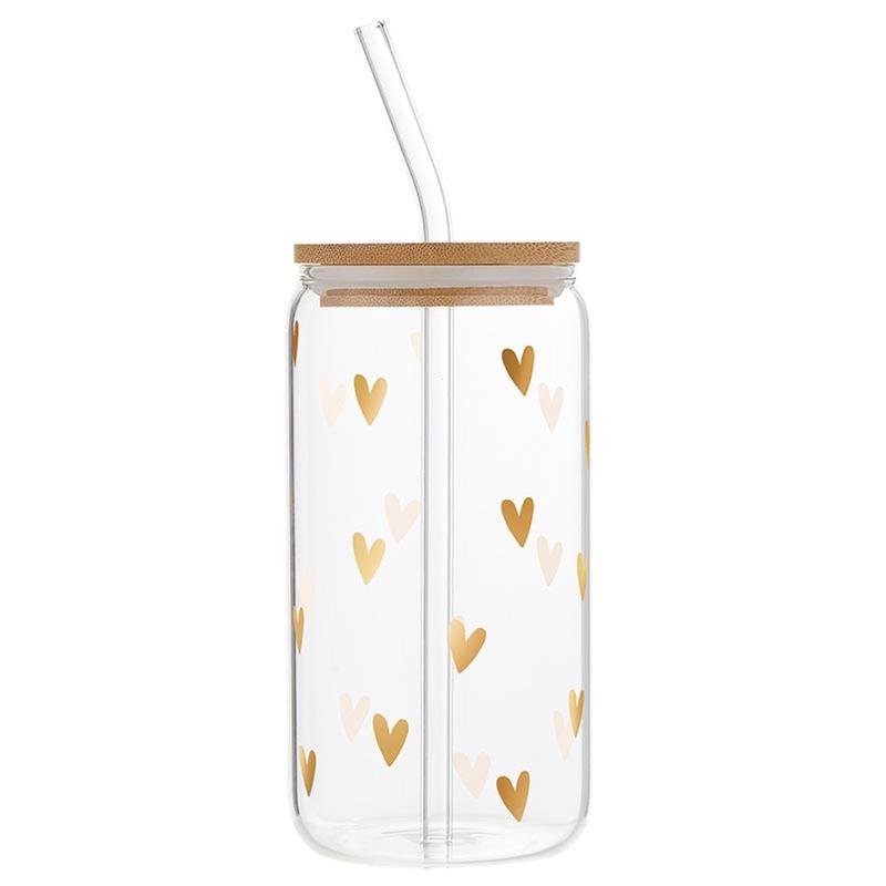 16oz Glass Tumbler | Hearts