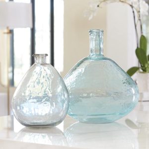 Blue Recycled Glass Vase | Large