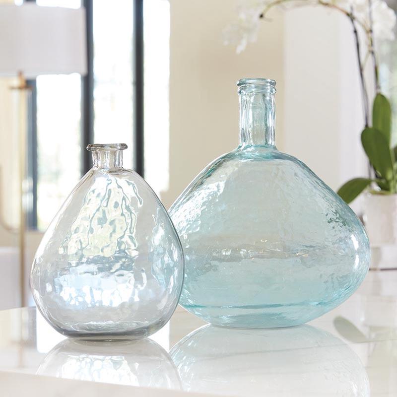Blue Recycled Glass Vase | Large