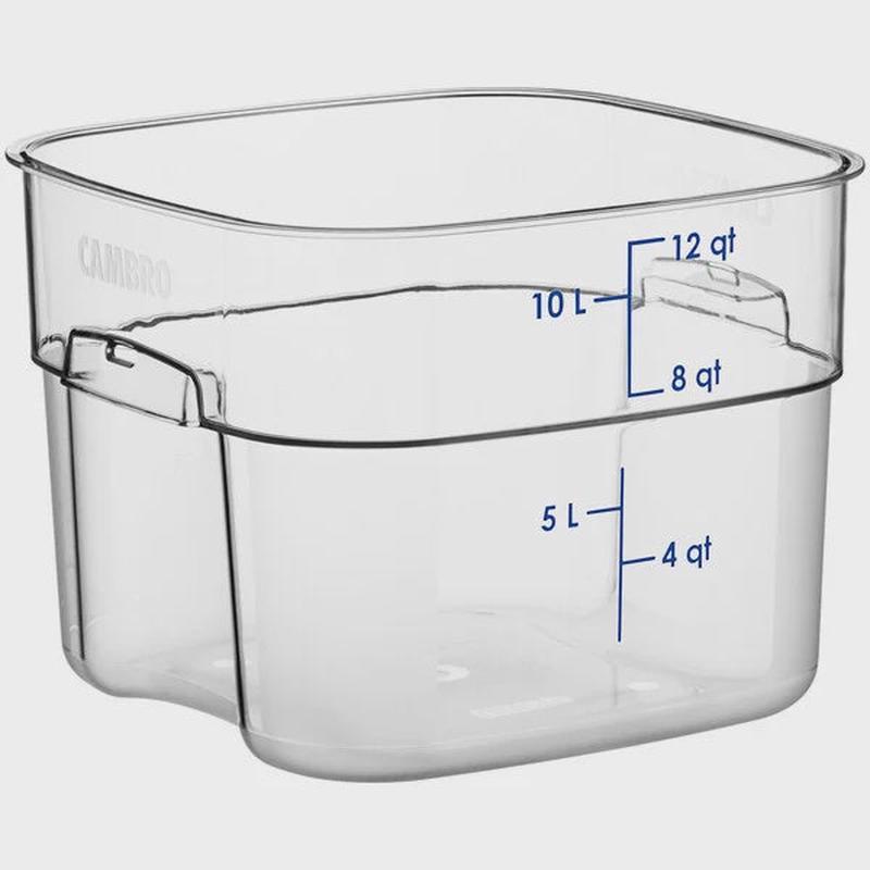 CamSquares FreshPro 12 Qt. Clear Square Polycarbonate Food Storage Container