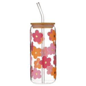 Glass Cold Brew Tumbler | Multi-Flowers