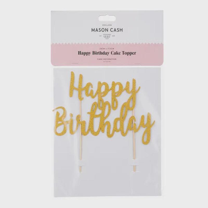 Happy Birthday Gold Cake Topper