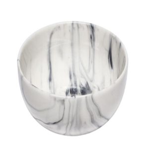 Ink Gray Marbled Porcelain Bowl, 12.5cm