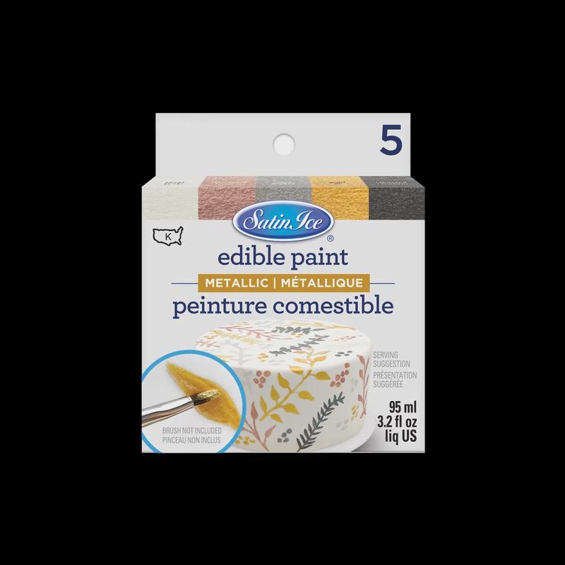 Metallic Edible Paint, 5 Count Kit