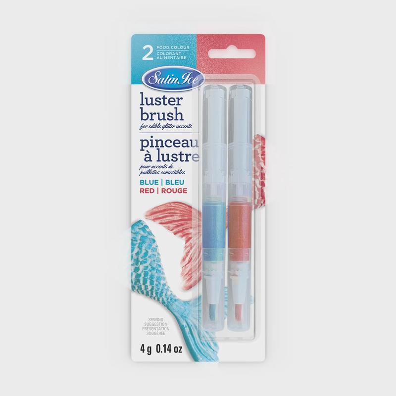 Satin Ice Red & Blue Luster Brush | 2 Pack