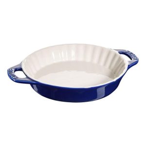 Staub 9" Ceramic Pie Dish, Dark Blue