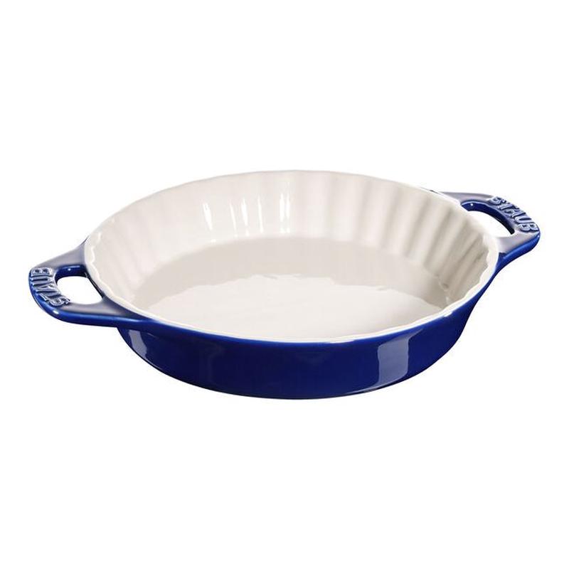 Staub 9" Ceramic Pie Dish, Dark Blue