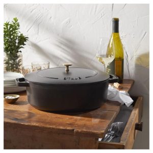 Staub Oval Black Matte Dutch Oven, 6.25qt