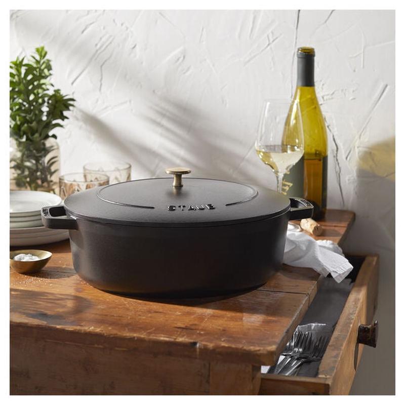 Staub Oval Black Matte Dutch Oven, 6.25qt