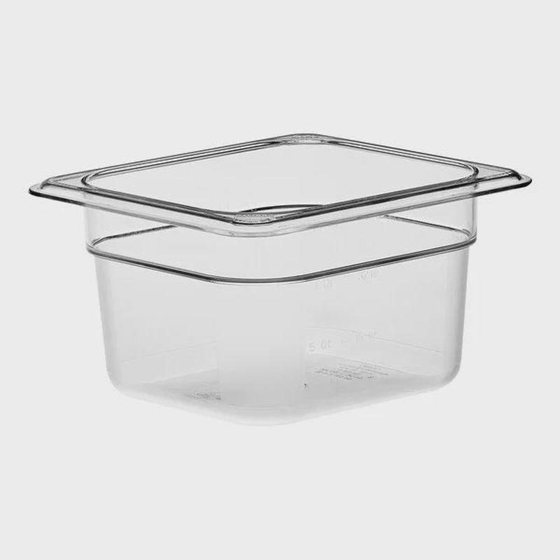 1/6 Size Clear Polycarbonate Food Pan | 4" Deep