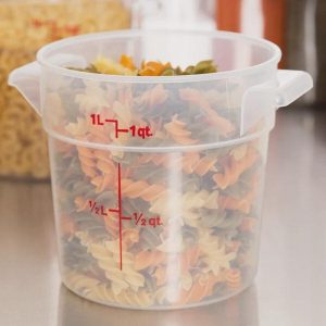 1 Qt. Translucent Round Polypropylene Food Storage Container (Lid Included)