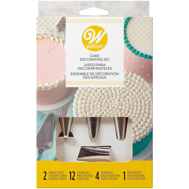 Cake Decorating Set with Piping Tips, Decorating Bags, Couplers and Instructions, 18-Piece