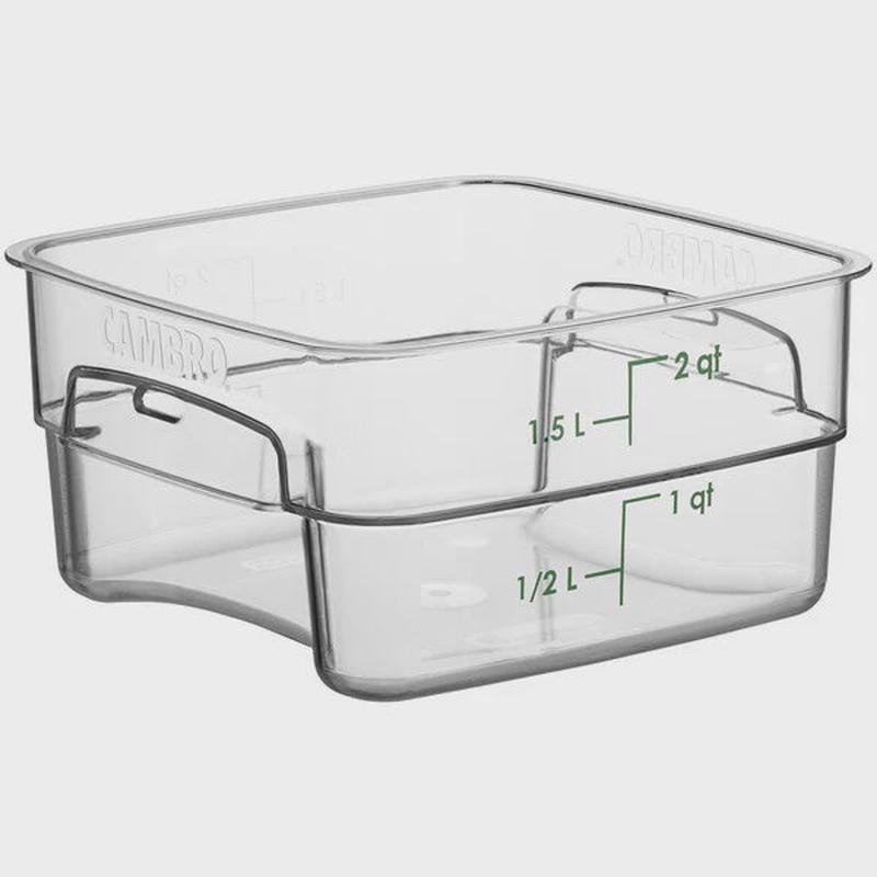 CamSquares FreshPro 2 Qt. Clear Square Polycarbonate Food Storage Container
