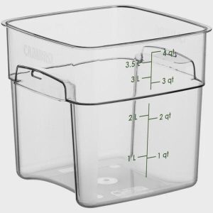 CamSquares FreshPro 4 Qt. Clear Square Polycarbonate Food Storage Container