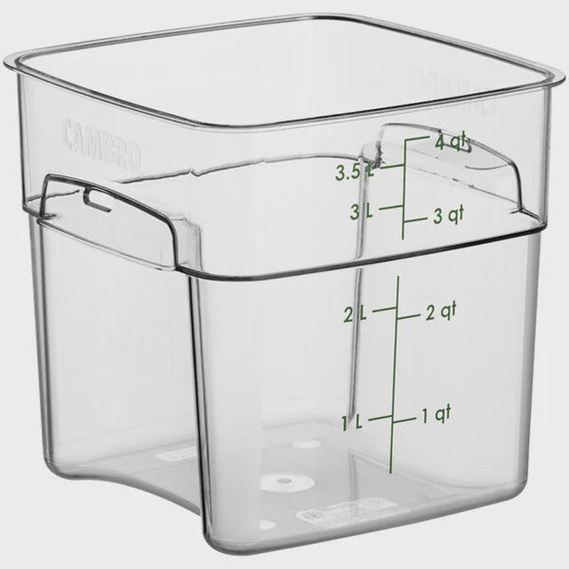 CamSquares FreshPro 4 Qt. Clear Square Polycarbonate Food Storage Container