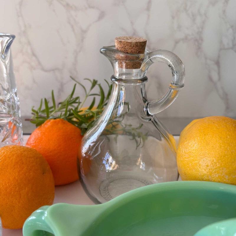 Clear Glass Bottle with Cork, 11 oz