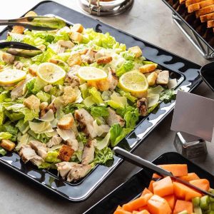 Ridge Collection Large Square Serving Platter, Black