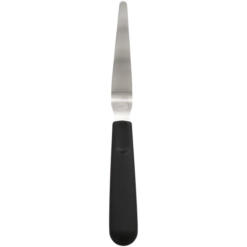 Tapered Icing Spatula with Black Plastic Handle, 9-Inch