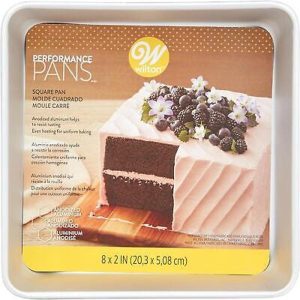Wilton Aluminum Square Cake Pan, 8"x2"