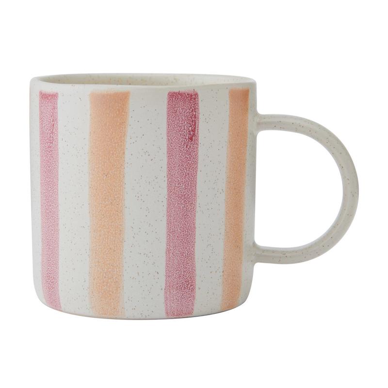 Pink and Red Stripe Mug, 380ML