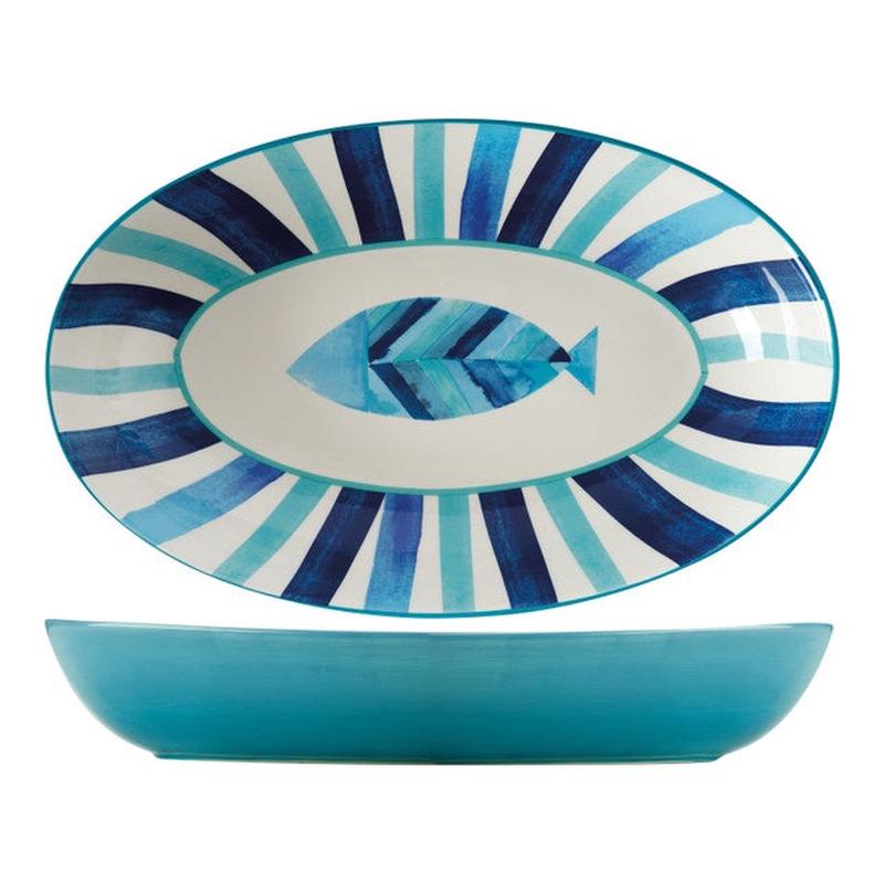 Reef Fish Oval Serving Bowl, 42cm