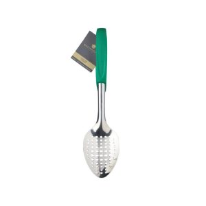 Stainless Steel Slotted Spoon, Green