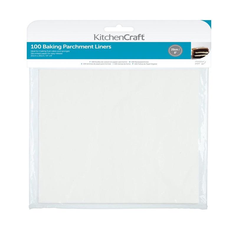 Square Siliconised Parchment Paper, 20cm