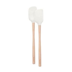 Flex-Core Wood Handled Mini Spatula & Spoonula, White
