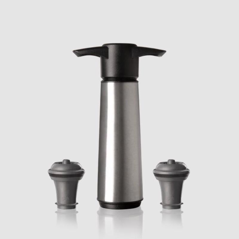 Original Stainless Steel Wine Saver with 2 Stoppers