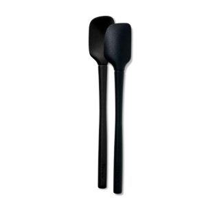 Flex-Core All Silicone Mini Spatula & Spoonula (Set of 2) Black