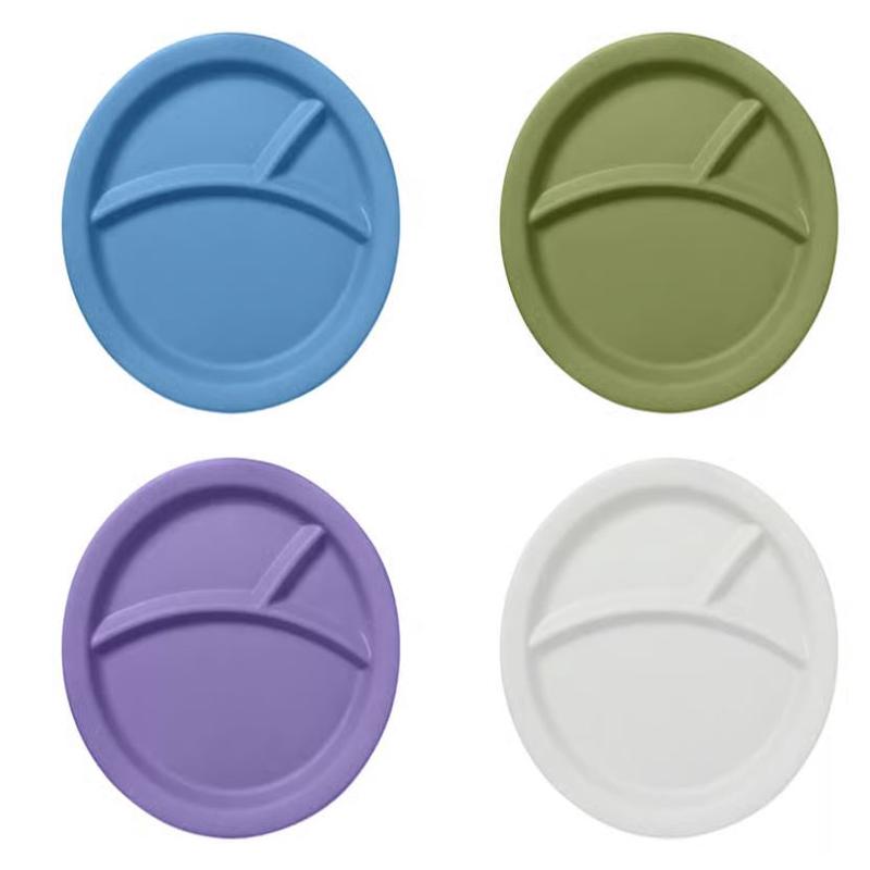 Kids Divided Bamboo Plates, 9.25", Set of 4