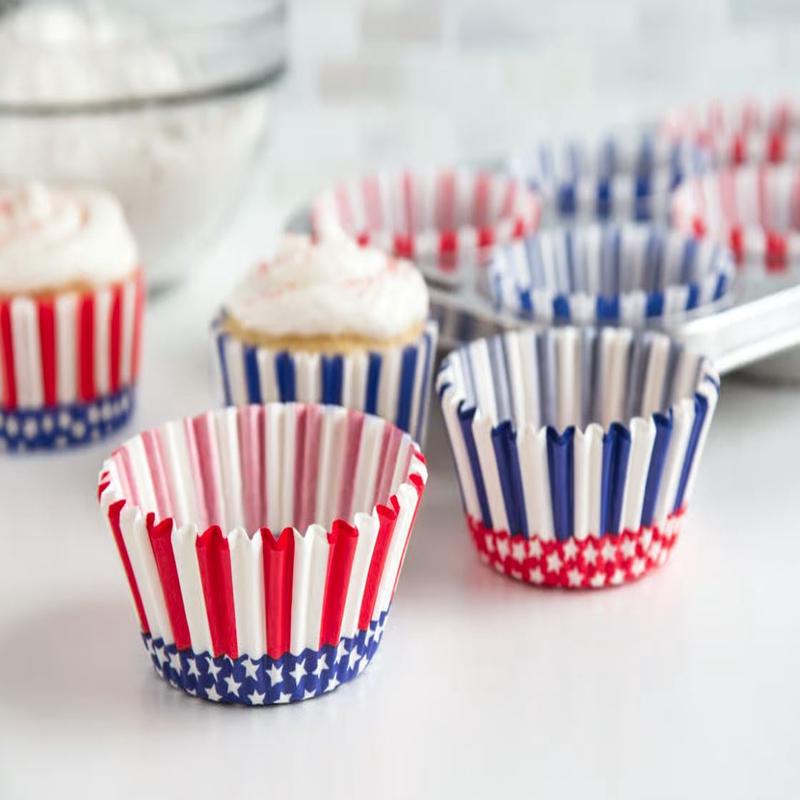 Patriotic Baking Cups, 50-Count